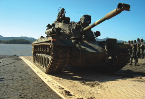 Dura-Base roadways are suitable for tracked as well as wheeled vehicles
