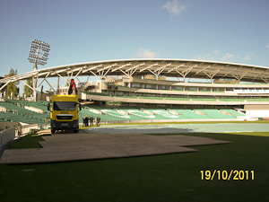 Protecting the grass at The Oval Cricket Ground